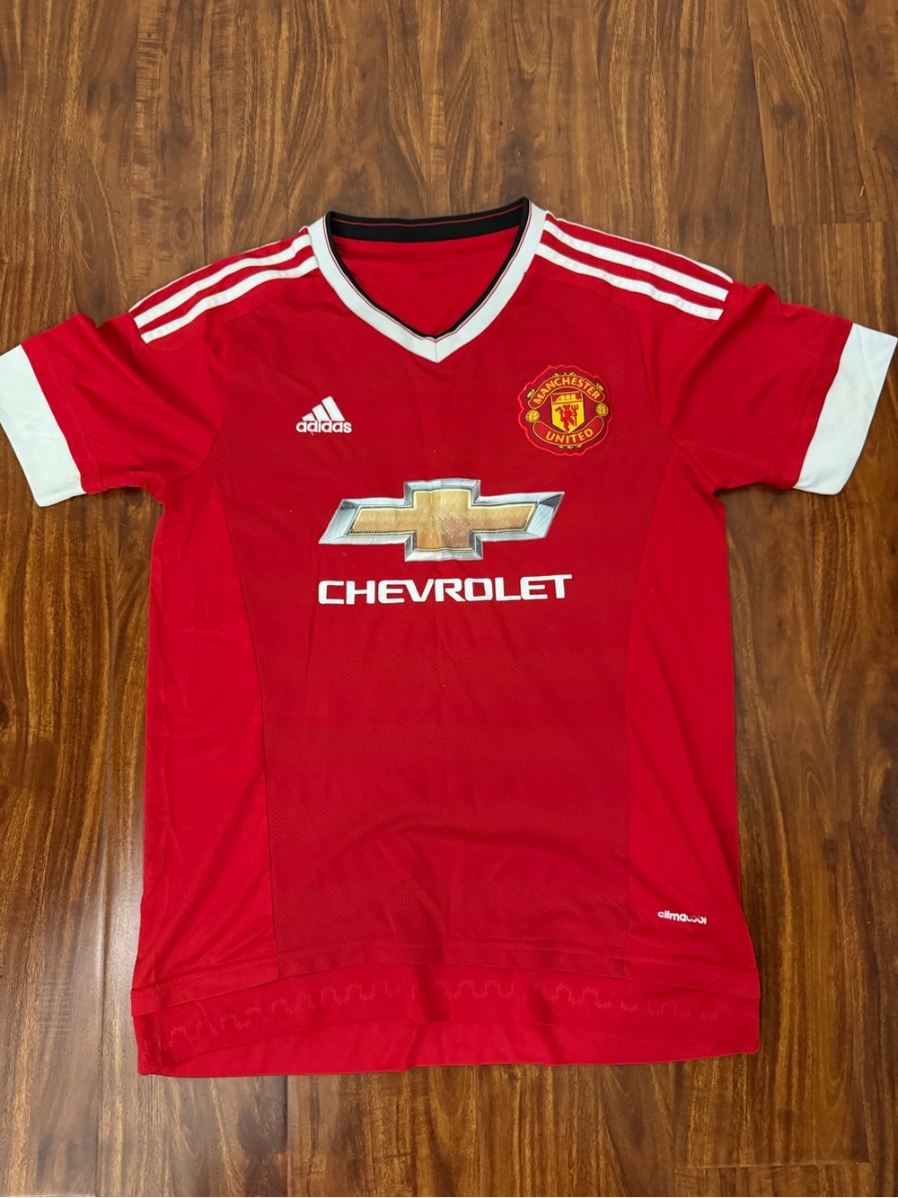 Adidas Red and White Manchester United Soccer Jersey